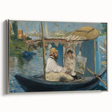 Framed canvas of Edouard Manet's landscape art painting in vintage poster style.