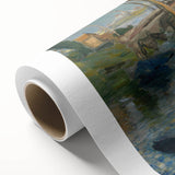 Art Deco poster of a colorful abstract design on rolled canvas, suitable as nursery wall art or dining room decor.