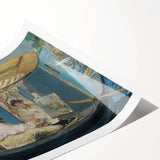 Extra large wall art featuring line art flowers in black on white, rolled print format.