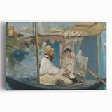 Black and white print of Edouard Manet's artwork on stretched canvas, ideal for kitchen wall art.