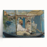 Black and white print of Édouard Manet's artwork on stretched canvas, suitable as kitchen wall art or for bedroom ambiance.