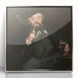 Mid-century modernist art featuring a Manet painting in muted colors, framed acrylic, ideal for modern art wall decor.