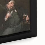 Framed canvas of Edouard Manet's textured black wall art featuring colorful, impressionistic brush strokes.