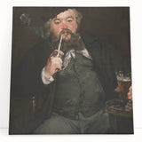 Black and white print of Édouard Manet's artwork on stretched canvas, ideal for kitchen wall art or bedroom decor.