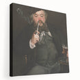 Side view of an Edouard Manet canvas showing a classical painting, with rich, dark color tones, ideal for kitchen wall art.