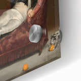 Close-up of a large abstract wall art by Edouard Manet in acrylic glass, featuring mid-century modernist style.