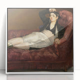 Framed acrylic print of Edouard Manet's artwork featuring soft pastel hues, ideal for modern art wall decor or nursery.