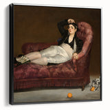 Black and white vintage poster art of a landscape painting on framed canvas, ideal for bedroom wall decor.