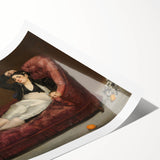 Extra large wall art featuring line art flowers in muted tones on rolled canvas, ideal for large living room wall decor.