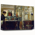 Acrylic glass print of an Edouard Manet painting, featuring muted earth tones, ideal for dining room art.