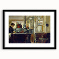 Extra large wall art featuring a colorful, textured abstract print by Édouard Manet in a black frame.