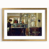 Extra large wall art for living room featuring an abstract print of textured swirls in muted earth tones, framed in gold.