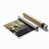 Rolled canvas print of Edouard Manet's floral painting in muted colors, ideal for classy bathroom wall art.