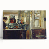 Large black and white canvas of Edouard Manet's artwork, ideal for kitchen wall art or bedroom decor.
