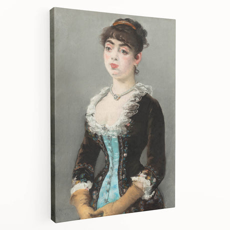 Edouard Manet inspired impressionist painting on stretched canvas featuring neutral and earthy tones.