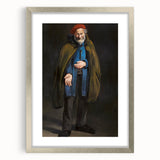 Textured abstract art print by Edouard Manet in silver frame, featuring muted earth tones, ideal for bedroom art.