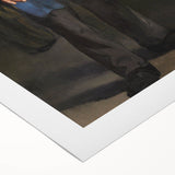 Art deco poster featuring a vibrant, colorful Edouard Manet design on rolled canvas, ideal for dining room decor.