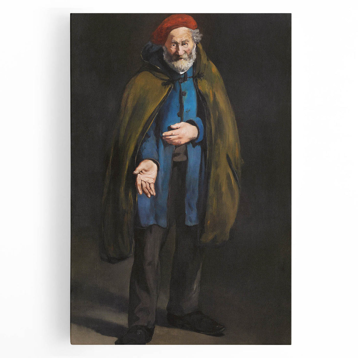 Black and white print of Edouard Manet's artwork on stretched canvas, suitable as large kitchen wall art.