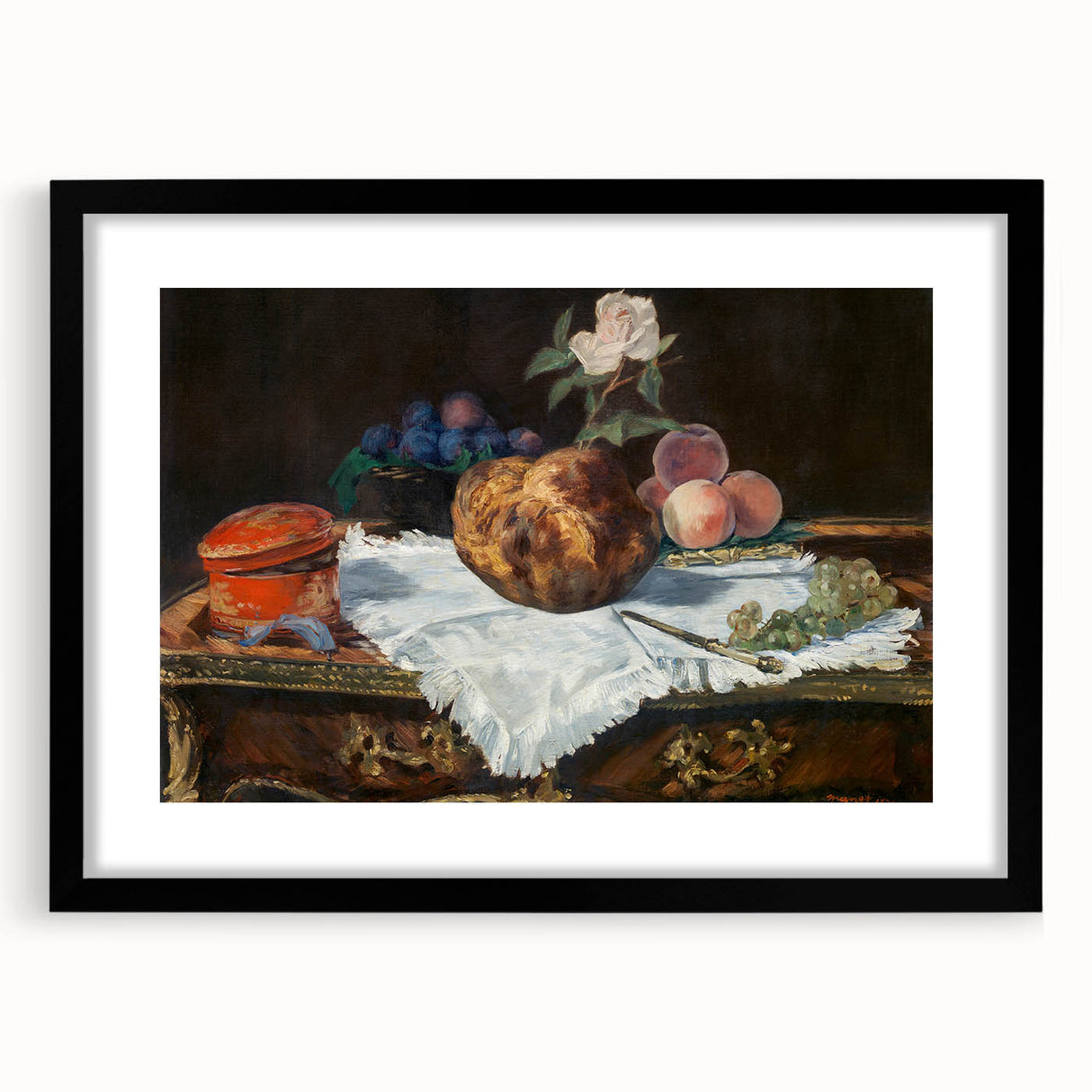 Extra large abstract art print featuring textured, colorful strokes on a black framed canvas, suitable for living room decor.