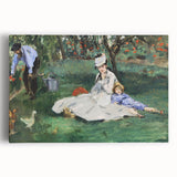 Large black and white canvas print of Edouard Manet's artwork, ideal for kitchen wall art.
