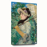 Side view of an Edouard Manet inspired acrylic glass artwork featuring soft pastel shades.