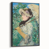 Black and white framed canvas of a vintage landscape painting, ideal for bedroom wall art.