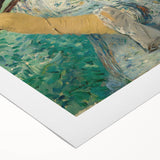 Art deco poster of Edouard Manet's painting on rolled canvas, featuring muted colors, ideal for dining room wall art.