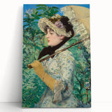 Black and white print of Édouard Manet's painting on large stretched canvas, ideal for kitchen wall art or bedroom ambiance.