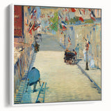 Vintage poster art of Edouard Manet's work in a white frame; ideal for living room decor.
