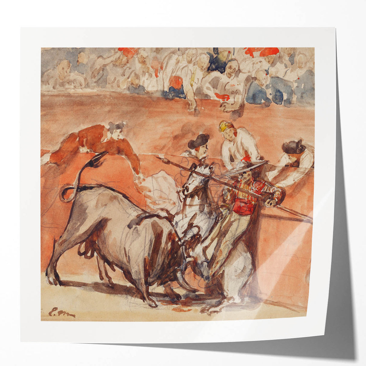 Extra large glossy print of Édouard Manet's floral artwork in muted tones, ideal for art wall dining room or bathroom.