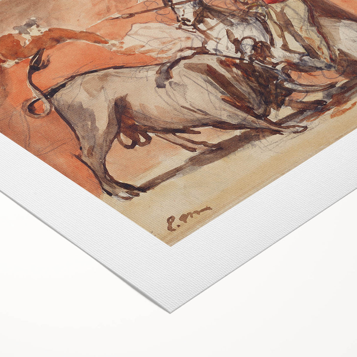 Art Deco poster featuring a vibrant scene with bold colors on a rolled canvas, suitable for dining room decor.