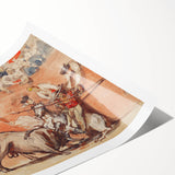 Extra large wall art featuring line art flowers in monochrome, presented on a rolled print.