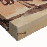 Large art depicting a black and white landscape painting on stretched canvas, ideal for bedroom wall decor.