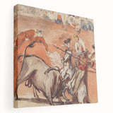 Edouard Manet-inspired impressionist painting on stretched canvas, featuring muted earth tones, ideal for kitchen wall art.