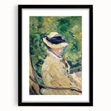 Extra large abstract art print featuring colorful, textured brush strokes on a black framed canvas.