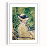 Abstract art print of a vibrant cityscape, in a white frame with mat, suited for dining or bedroom walls.