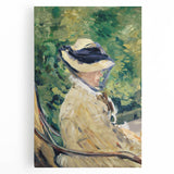 Large black and white canvas print of 'The Luncheon on the Grass' by Edouard Manet, ideal for kitchen wall art.