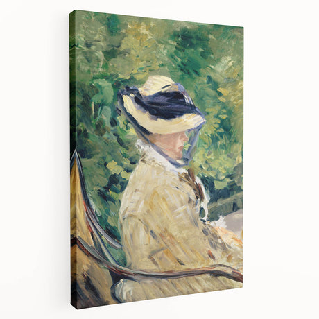 Edouard Manet-inspired still life on stretched canvas in muted earth tones, ideal for kitchen wall art.