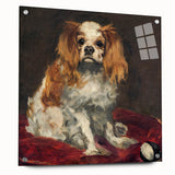 Edouard Manet-inspired abstract art on acrylic glass, featuring neutral and blue tones, perfect for dining room decor.