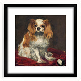 Extra large, colorful abstract art print of textured brush strokes in a black frame, ideal for living room decor.