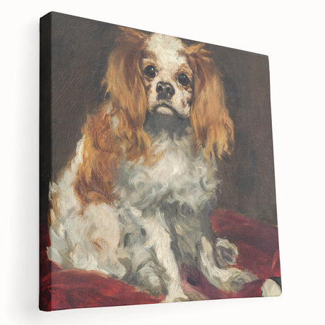 Edouard Manet-inspired stretched canvas depicting a café scene in muted earth tones, suitable for kitchen wall art.