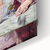 Large acrylic print of an abstract Edouard Manet design in muted tones, ideal for dining room art.