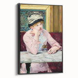 Black and white vintage poster art of a landscape painting on framed canvas, ideal for bedroom wall decor.