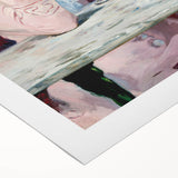 Art deco poster featuring an Edouard Manet design on rolled canvas, with muted earth tones, suitable for dining room decor.