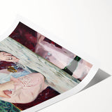 Extra large wall art featuring line art flowers in black on white, rolled print, ideal for large living room decor.