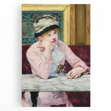 Black and white print of Edouard Manet's painting on stretched canvas, ideal for kitchen art.
