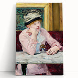 Black and white print of Édouard Manet's painting on stretched canvas, suitable as kitchen wall art or bedroom decor.