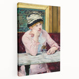 Edouard Manet inspired print on stretched canvas featuring muted earth tones, ideal for kitchen wall art.