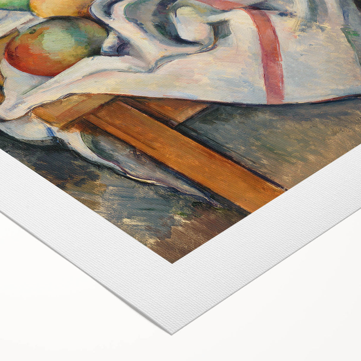 Art deco poster of a Paul Cézanne landscape in muted earth tones on rolled canvas, ideal for dining room décor.