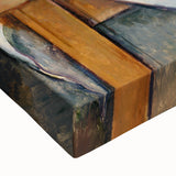 Large art featuring a black and white landscape painting on stretched canvas, ideal for bedroom wall decor.